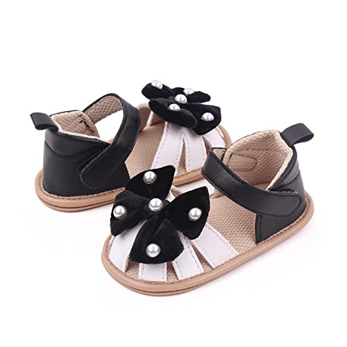 Infant Baby Girls Rome Sandals Baby Wedding Dress Flat Shoes Newborn Pearl Bow crib First Walkers PreWalkers Shoes4