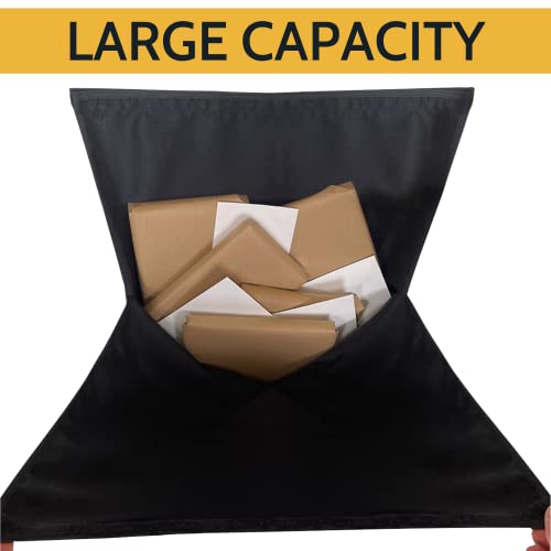 Image of Slimline Mail Slot Catcher for Door (20.4 inch W x 20 inch D), Letterbox Catcher for Glass, Wood & Metal Doors - Strong Adhesive, Indoor Post Catcher for Small Packages & Magazines (Black)
