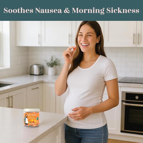 Image of Three Lollies Preggie Drops Pregnancy Nausea Relief Drops with Essential Oils, Morning Sickness and Queasy Stomach Support for Pregnant Women, Sour Tangerine, 100 Count