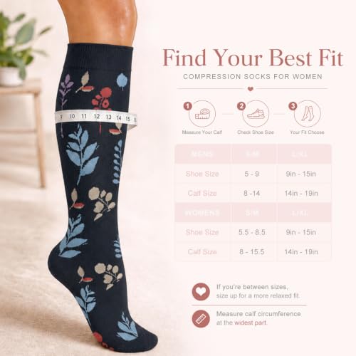 Image of Laite Hebe 4 Pairs-Compression Socks for Women&Men Circulation-Best Support for Nurses,Running,Athletic