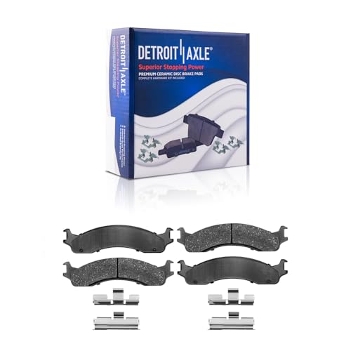 Image of Detroit Axle - Brake Kit for Ford E-250 E-350 Econoline Club Wagon Super Duty Brake Rotors Ceramic Brakes Pads Front and Rear Replacement: 13.03 inch inch Front and 12.84 inch inch Rear Rotors