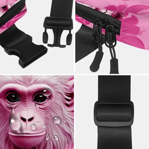 Cinturón de corredor Pink Monkey con bolsillo elástico y correa regulable 4