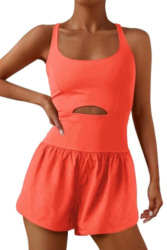 ReachMe Womens Running Onesie Workout Rompers Athletic Romper One Piece Outfits Exercise Jumpsuits Gym Yoga Clothes