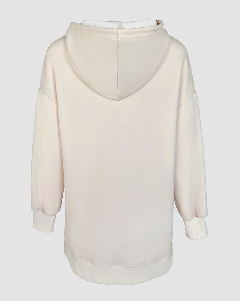 CHICME Womens Oversized Long Hoodie Dress Fall Outfits Comfrt Pullover Sweatshirt Winter Clothing - Image 5