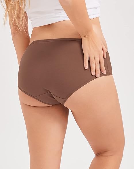 Image of SunFlux 100% Cotton Solid Pastel Regular Set of 5 Panties for Women (Multicolour)
