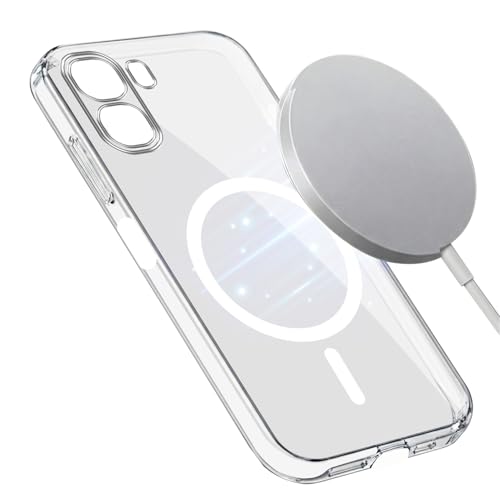Image of Jkobi Lifetime Anti-Yellow MagSafe Compatible Clear Back Cover Case for Oppo A6X | Oppo A6S (Sleek Hard Crystal | Shockproof and Camera Protection)