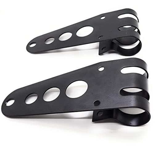 Motorcycle Head Lamp Holder Mounting Brackets | Universal Headlight Bracket, Silver, Pack of 2