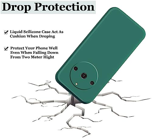 Image of A rtistque Liquid Silicone Back Cover Case for Realme Narzo 60 5G Shockproof TPU Soft Flexible with Camera Protection - Green