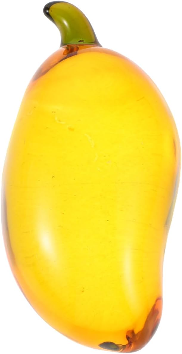 Alipis Crystal Mango Ornament Mango Figurine Collectible Glass Fruit Sculpture for Desktop Home Office Decor Christmas Tabletop Decoration 2.75 X 1.37 X 1.37 in