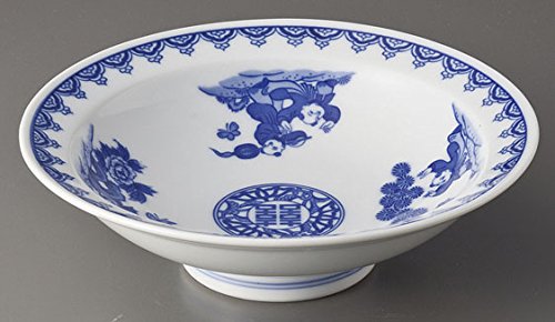 Amazon | 中華 オープン／単品 染付唐子6.0丸高台皿 [18 x 5cm] 料亭