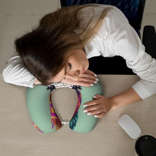 Almohada de viaje de poliéster ajustable negra miniatura 7