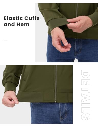 Image of TBMPOY Mens Lightweight Jackets Light Windbreaker Full Zip Casual Work Jacket Golf Business Fall Track Coat with Pockets