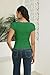 Roselux Women's V Neck Short Sleeve Workout Form Fitted Shirts Summer Tight Basic Top T-Shirt Green,S,3996