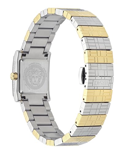 Versace Mosaic Collection Luxury Womens Watch Timepieces with a Two Tone Bracelet and Case Featuring a Gold Dial3