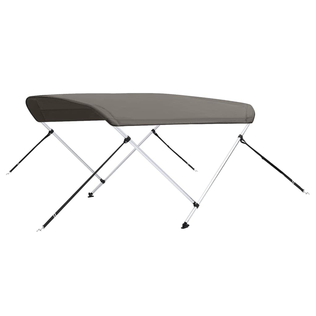 2-Bow Bimini Top Grigio, 180 x 150 x 110 cm, resistente ai raggi UV, impermeabile, antimuffa, con custodia, per barche