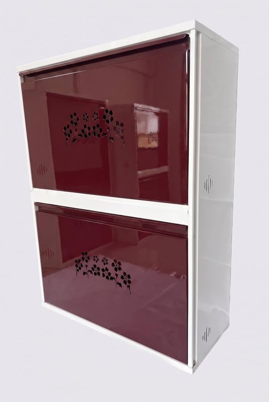 2 Door Wall Mounted Shoe Rack Cabinet for 12–14 Pair Shoes Double Decker Space Saving Storage Organizer for Home Entryway-image-35