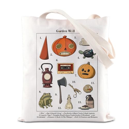 FOTAP Over Garden Merch - Bolsa de mano para adultos, unisex, de algodón negro, resistente al agua, duradera, perfecta para compras, deportes, trabajo, citas, vacaciones, uso diario, Garden Wall UK,