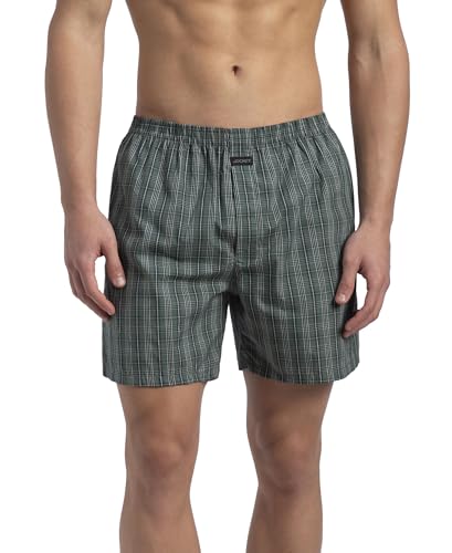 Image of Jockey 1222 Men Super Combed Mercerized Cotton Woven Checkered Boxer Shorts with Back Pocket (Pack of 2, Colors & Prints May Vary)
