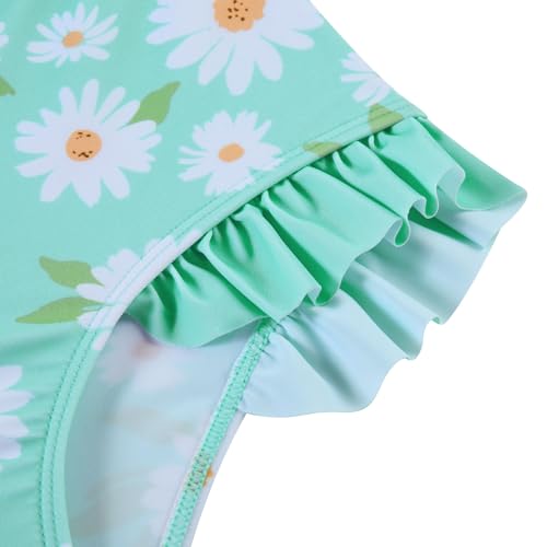 Image of Funnycokid Girls Swimsuit Kids Bathing Suit Rashguard Swimwear Long Sleeve 3 Piece Toddler 3-7 Years