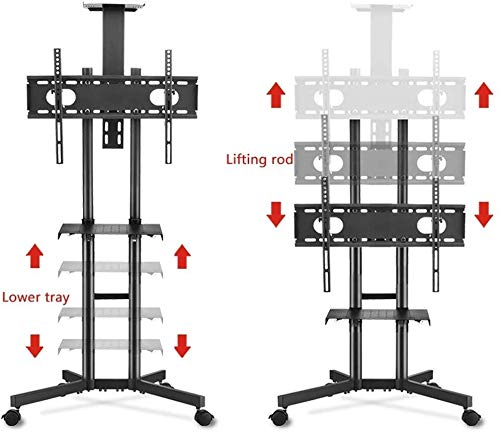 Soporte móvil para TV ajustable 32-70 pulgadas con ruedas miniatura 2
