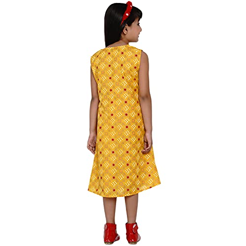 Image of Bitiya By Bhama Girl's Silk A-Line Knee-Length Casual Dress