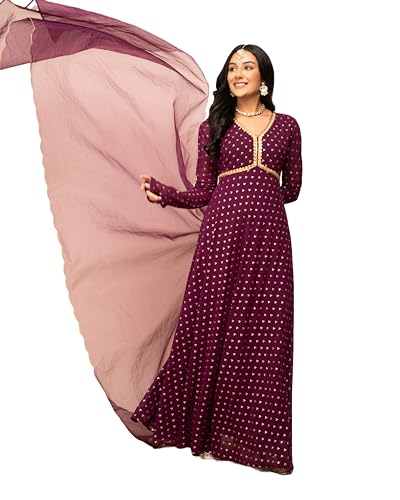 Image of FIORRA Women's Fit and Flare Floor Length Gown