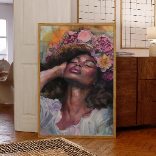 Toile imprimée femme africaine pour habiller un mur vide de salon