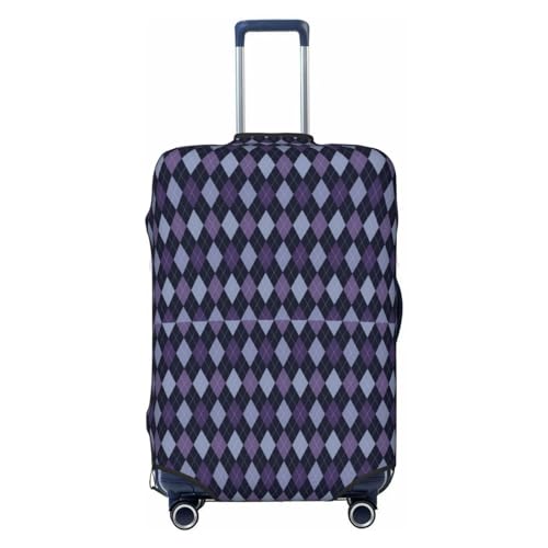 Purple And Blue Squares Luggage Cover Protector Anti-Scratch Washable Fits 18-32 Inch Luggage-Small