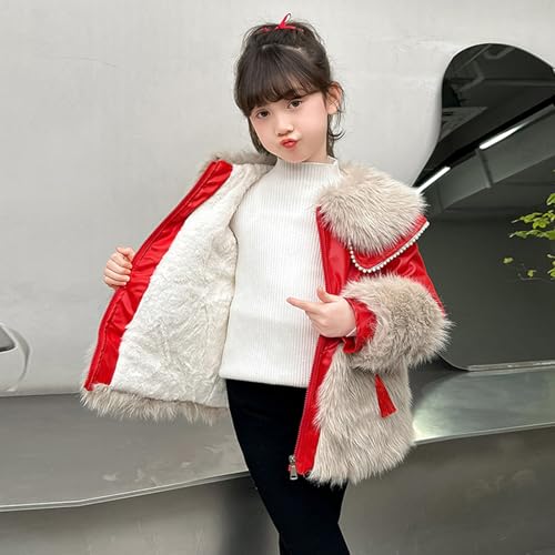 Girls Coat Red, Faux Fur Jacket, Warm Coats for Girls 1-8Y, Kids Heavyweight Winter Coat, Girls Jacket for Winter3