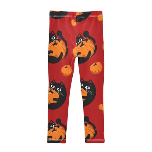 Cat and Pumpkin Girls Leggings,Workout Leggings for Girls Toddler Athletic Legging Size for 3-10T2