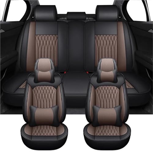 Housse de siège voiture de luxe en cuir pour Peugeot 206 3008 - Confort et élégance café