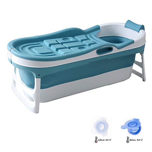 Bañera Plegable Portable Bathtub, Adult Folding Bathtub, Baby Shower Room, Whirlpool Shower, for Adult SPA, (Color : Blue, Size : B)