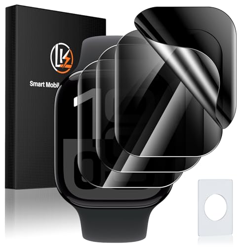 LK 4 Pack for Apple Watch Series 10 Screen Protector 46mm Privacy, HD Ultra-thin [Upgrade Anti-Spy] Soft TPU Film 46mm Apple Watch Screen Protector,Touch Sensitive Anti-Scratch