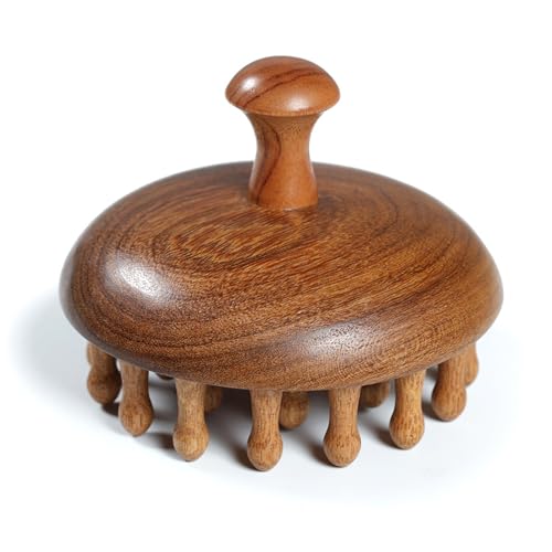 iunxkmi Wooden Scalp Massage Comb - Sandalwood Head Massager Tool Gua Sha Brush for Women Men Hair Growth Body Massage