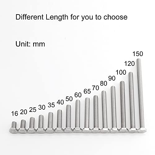 VictorsHome M8 Hex Bolts Screws, M8-1.25 x 100mm 304 Stainless Steel Fully Threaded Hex Head Bolt 5pcs, M8x100mm - Image 4
