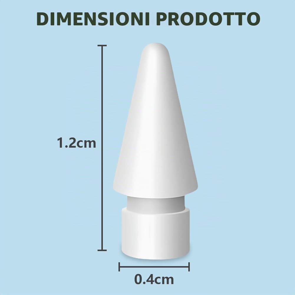 flintronic Punta per Apple Pencil, 3 Pezzi, Alta Sensibilità, Ricambio, Compatibile con 1a e 2a Generazione, Bianco