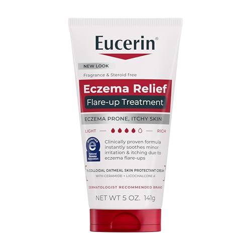 Eucerin Eczema Relief Flare-Up Treatment, Colloidal Oatmeal Enriched, Steroid Free Eczema Treatment...