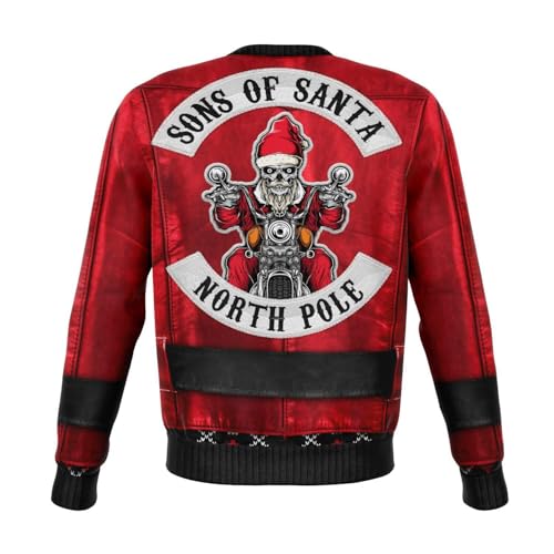 Rock and Roll Santa Biker Jacket Print, alternative view 2
