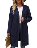 CiCiBird Women Fall Long Cardigan Sweater Trendy Knit Jacket Coat Dressy Blazer Coatigan Navy L