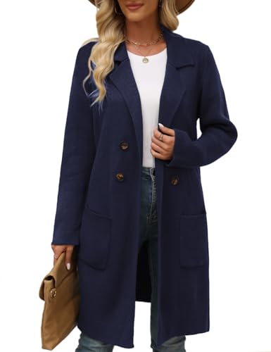Image of CiCiBird Women Fall Long Cardigan Sweater Trendy Knit Jacket Coat Dressy Blazer Coatigan