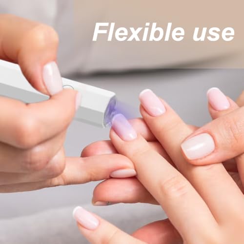 WUSJCOF Mini UV Lampe für Nägel, LED Nagellampe, UV Lampe für Gelnägel, Kleine UV Lampe mit Ständer, 2 Zeitmessungsmodi, zum Aushärten von Nagelkleber Nail Tip, für Anfänger