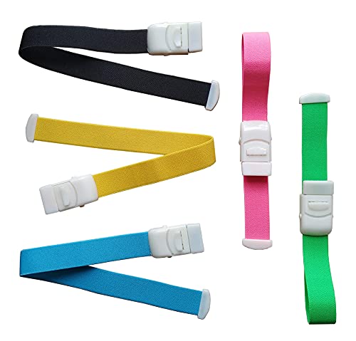5PC élastiques de Premiers Secours Avec Boucle à Dégagement rapide Garrot Hémostatique pour la Maison les Sports de Plein air le Camping Travail Randonnée Survie (Multicolore) Cover