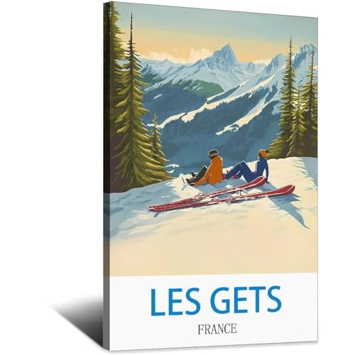Affiche Les Gets France poster voyage vintage LNBIAND decoration murale vintage 60x90