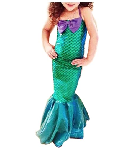 Image of WANNA PARTY WP WP Polyester Little Girls Mermaid Princess Costume Sequins Party Dress For Kids - Halloween Dress Up Costumes- Age 5-7 Years - Size M,Multicolor