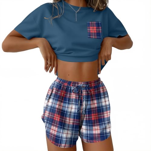Image of Ekouaer Womens Pajama Sets Sexy Lounge Sets Side Split Short Pj Sets