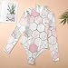 AMRANDOM Women's Mock Turtle Neck Long Sleeve Bodysuits T Shirts Body Suit Top Geometric Gold Rose Pink Gray White Marble for Weddings Work Travel Parties Fashion Shows