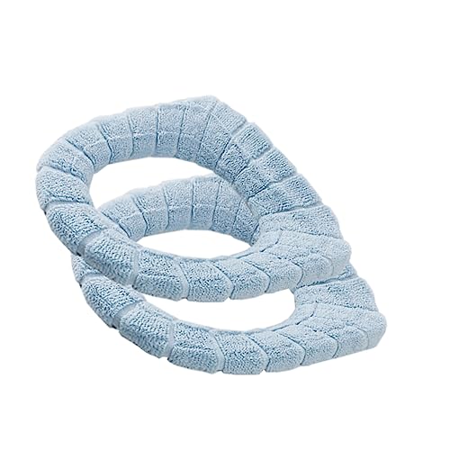 Cabilock Warm Non-slip Toilet Seat Cover Acrylic Fiber Padding Stretchable Pads Washable Universal Fit 2-pack