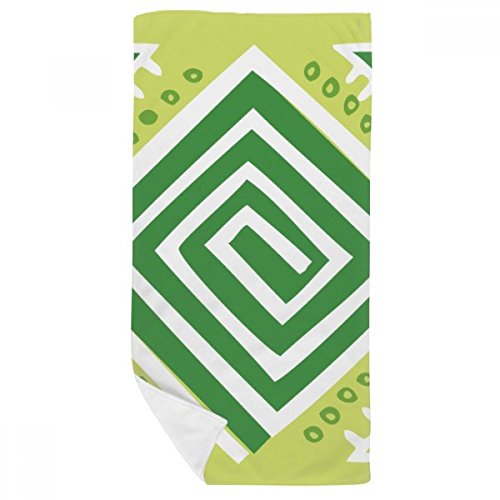 Serviette de bain douce carrés verts totems Mexique 35x70cm
