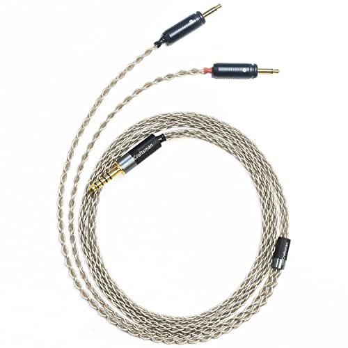 GUCraftsman 6N Single Crystal Silver Upgrade Headphone Cable 3.5mm/4.4mm/4Pin XLR Cable for Focal Clear MG Elegia Stellia Elear Clear Pro MG Celestee Elex Radiance (4Pin XLR Plug)