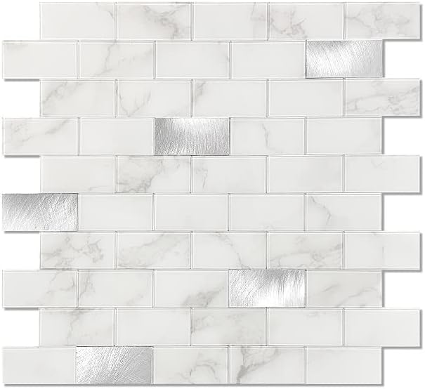 Avant Decor Azulejos de cocina para despegar y pegar  Azulejos de metro mixtos de vinilo  Azulejos de pared  Fácil instalación  1082 x 10 pulgadas